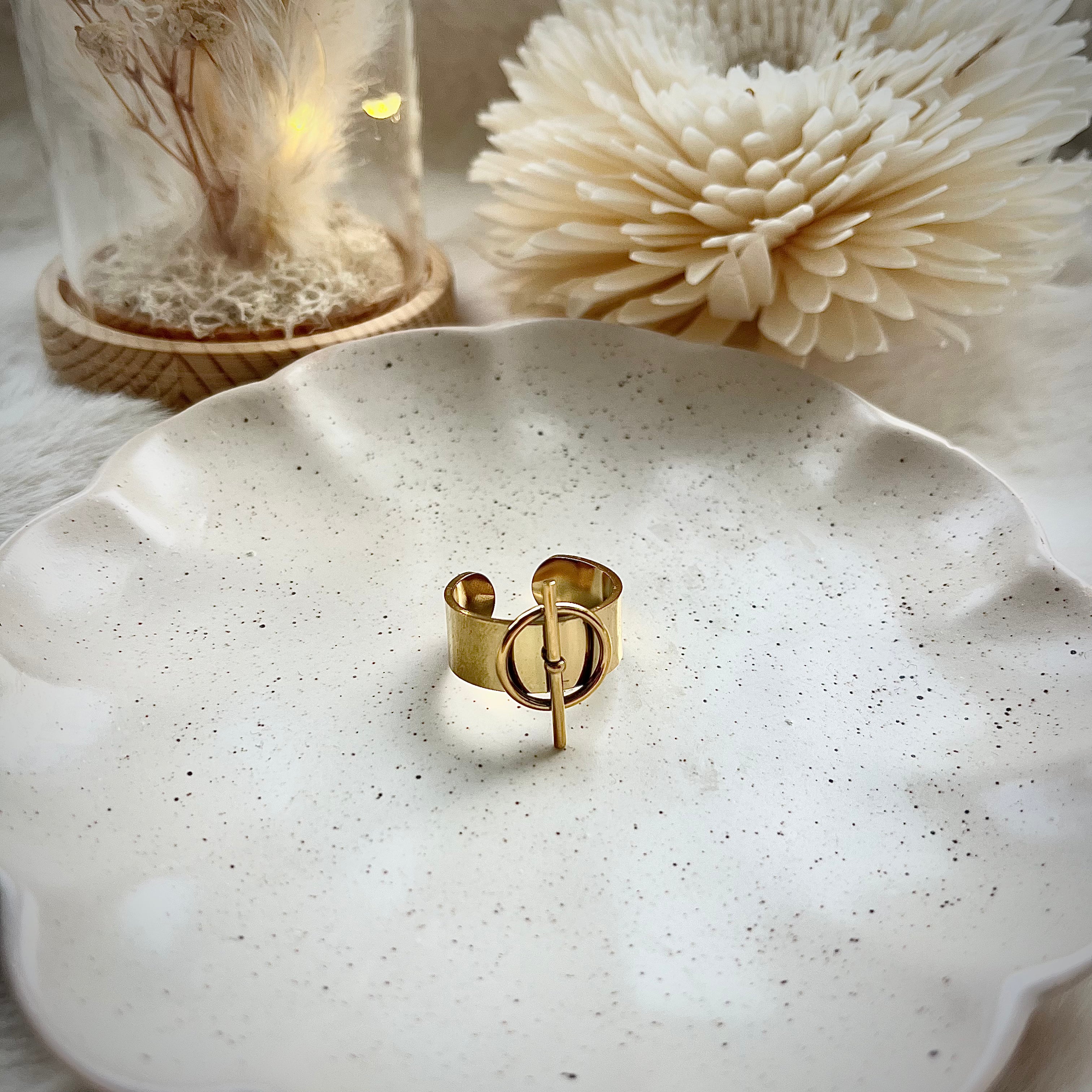 Bague Ela dorée acier inoxydable