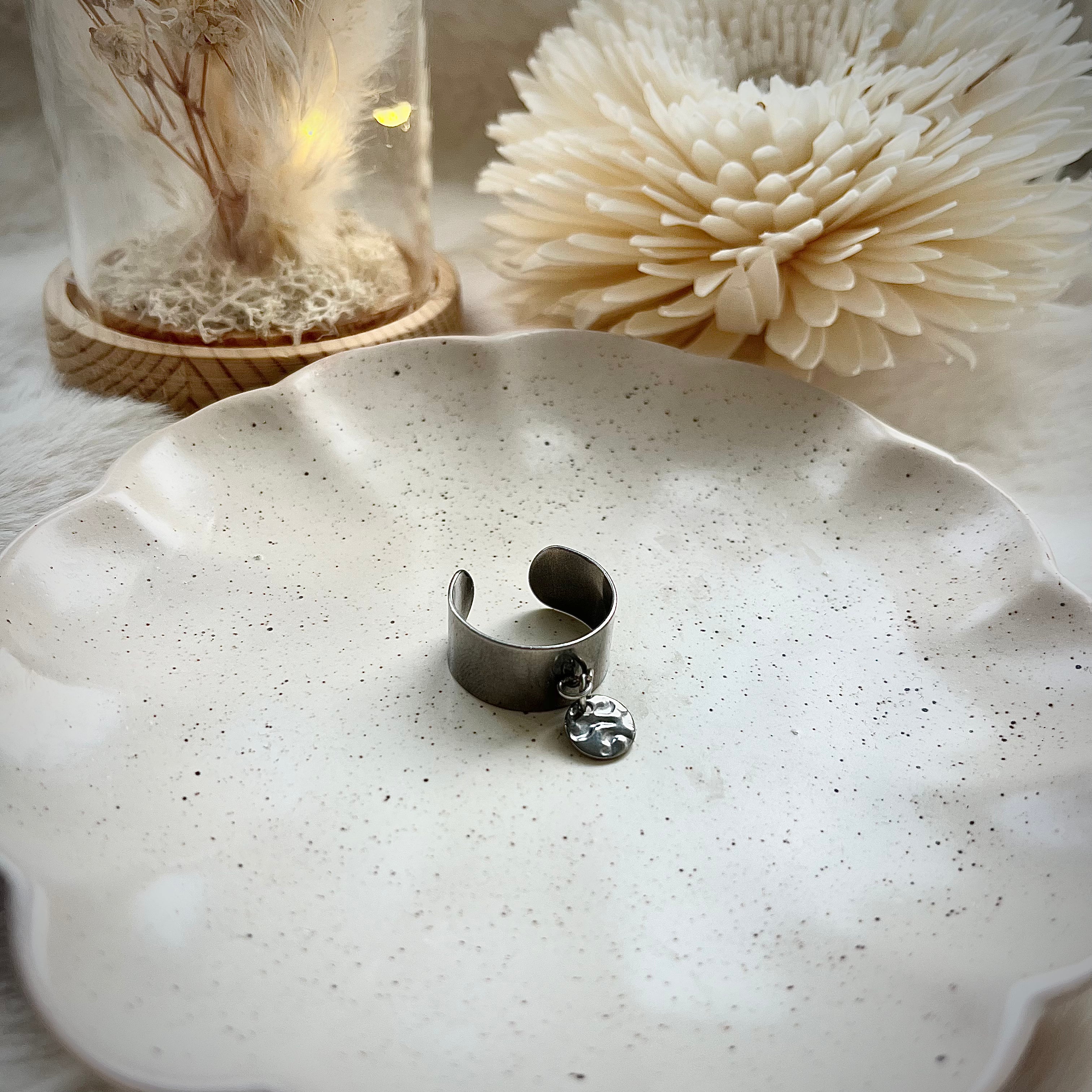 Bague Eva argentée acier inoxydable