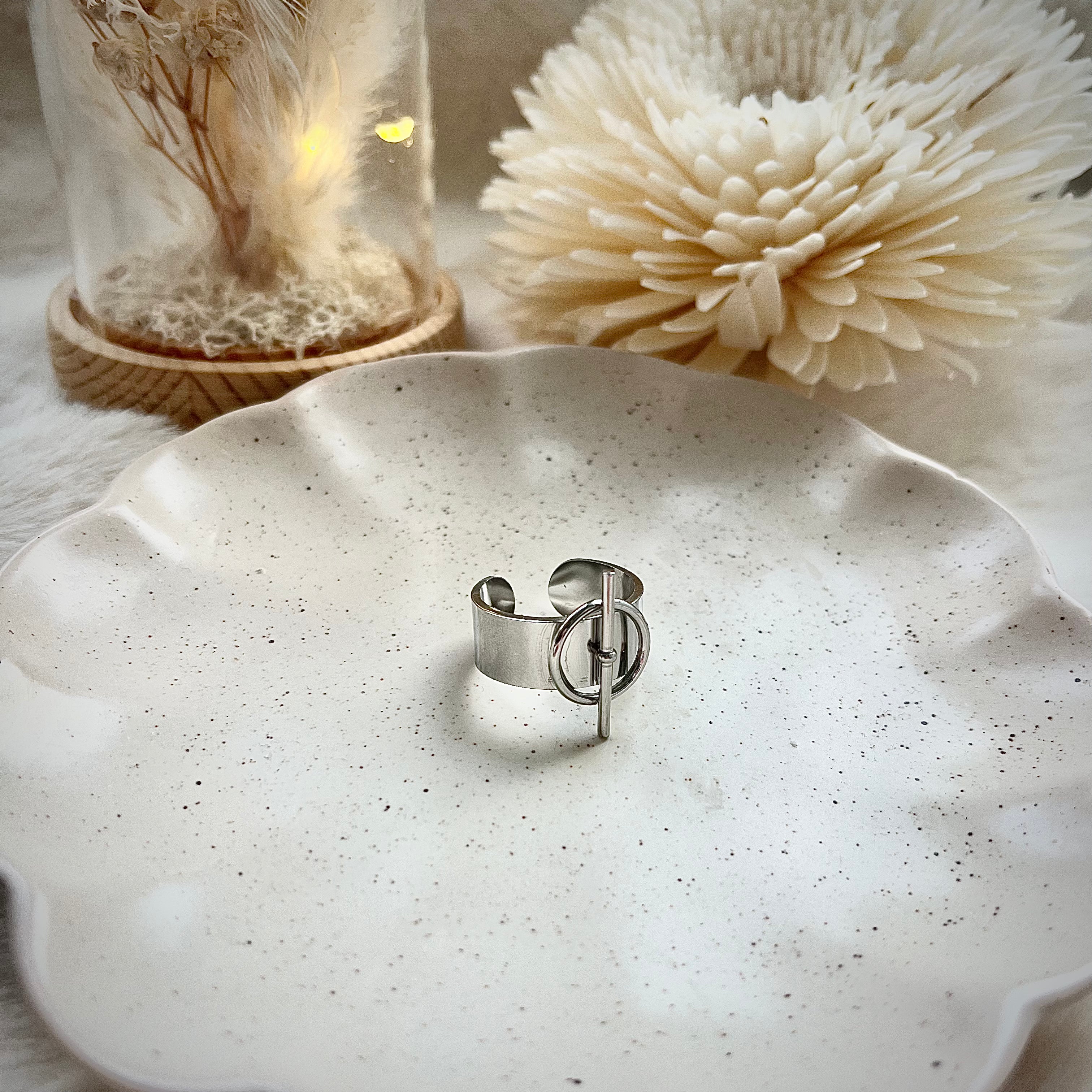 Bague Ela argentée acier inoxydable