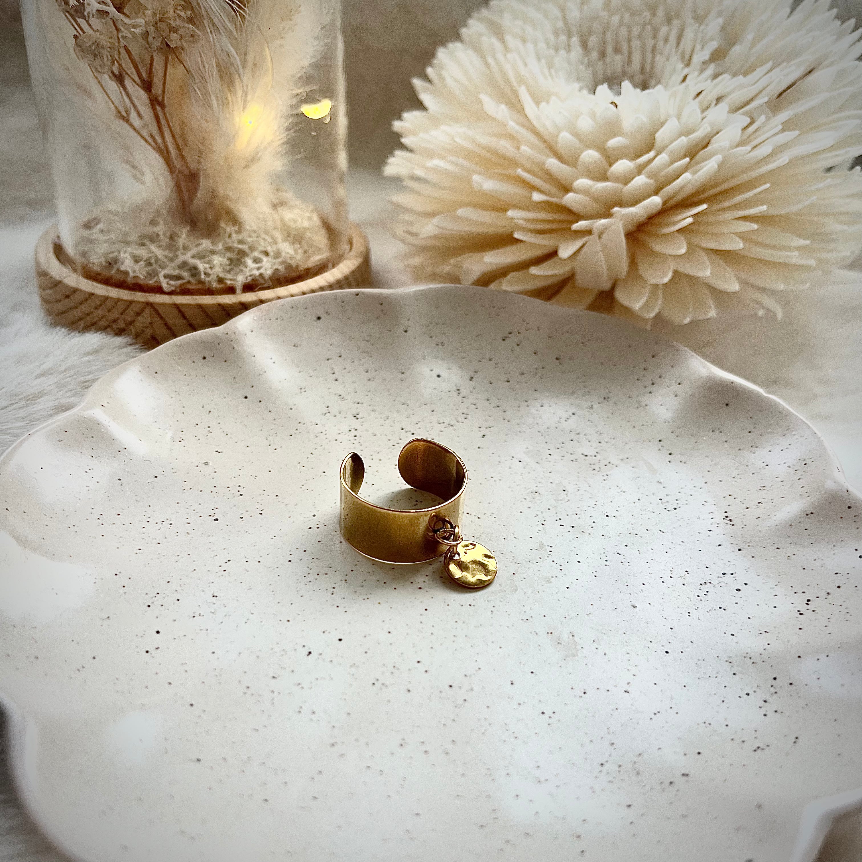 Bague Elia dorée acier inoxydable