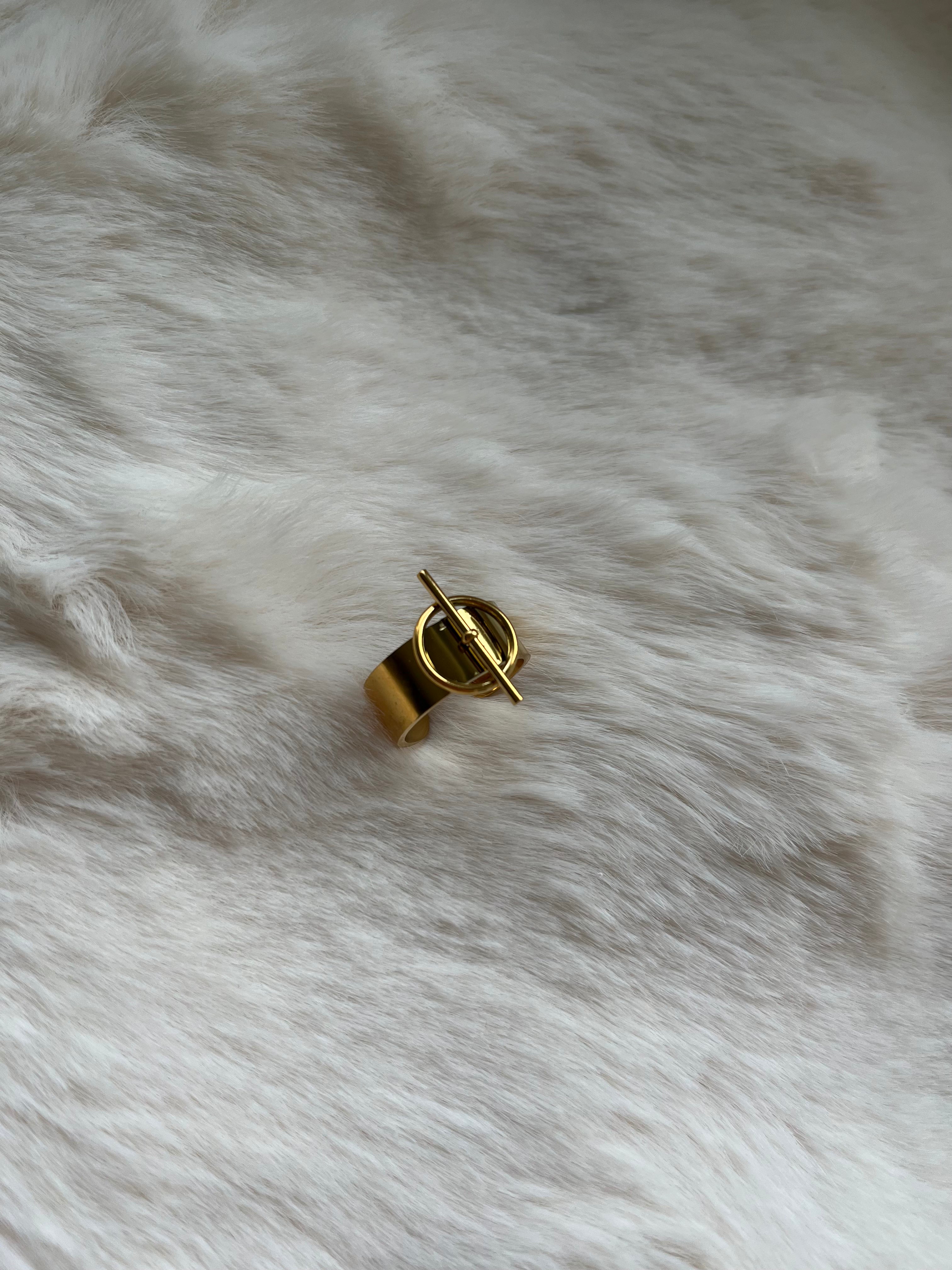 Bague Ela dorée acier inoxydable