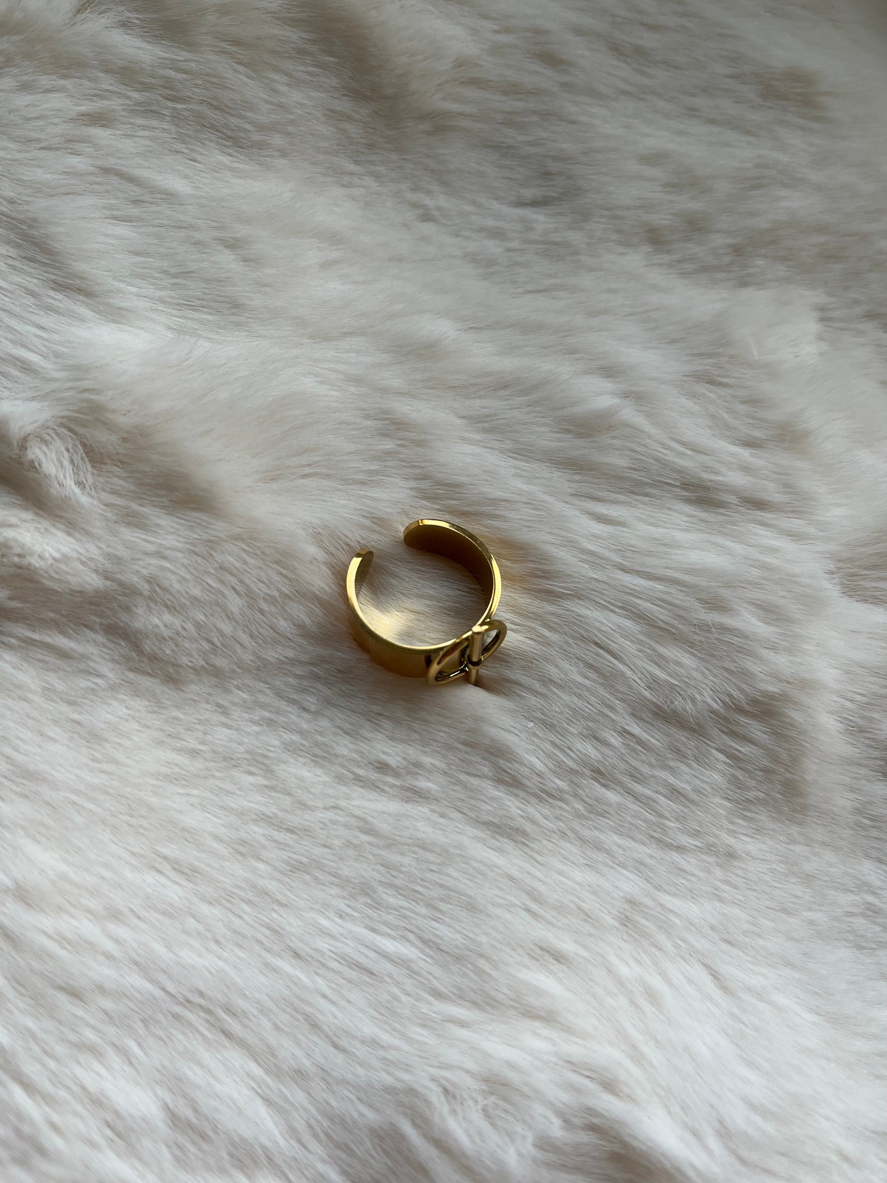 Bague Ela dorée acier inoxydable