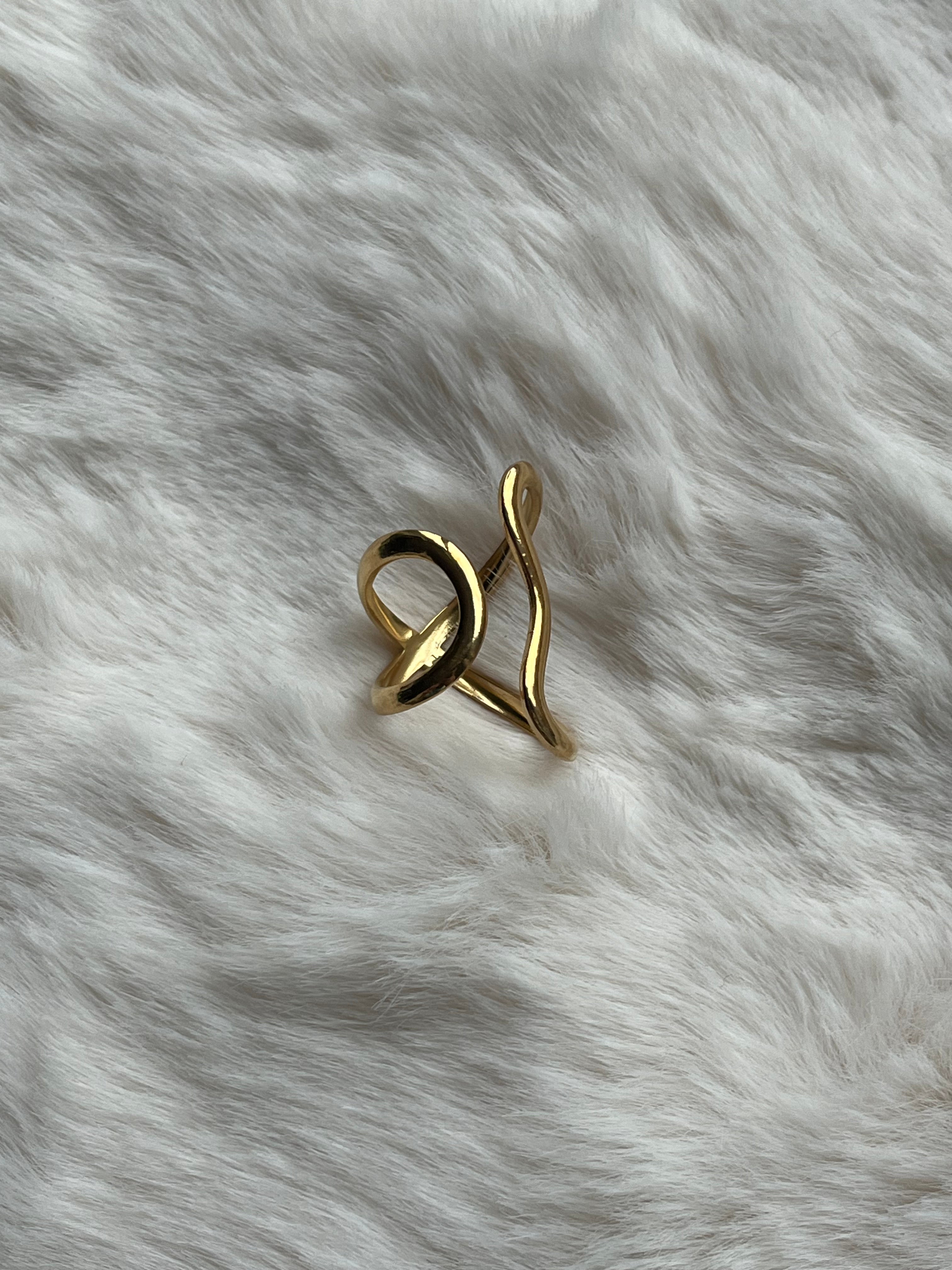 Bague Elor dorée acier inoxydable